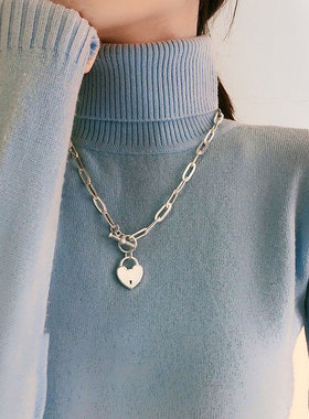 2025 Sterling Silver Sweater Necklace OT Buckle Accessories