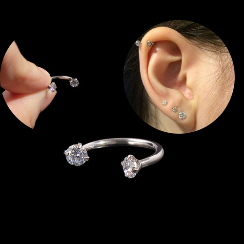 1Pc Surgical Steel Earring Internal Piercing Septo Nose Lip