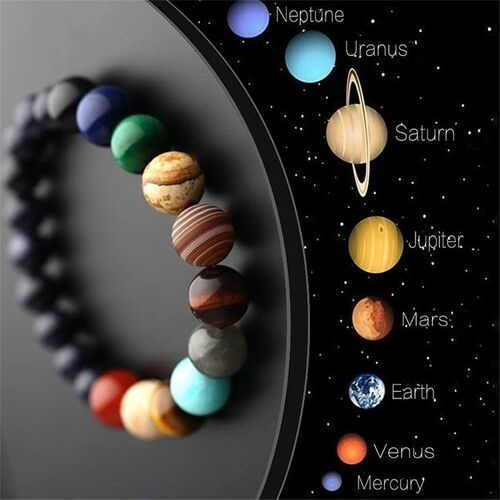 JD Natural Stone Eight Planets Bead Bracelets Men Women