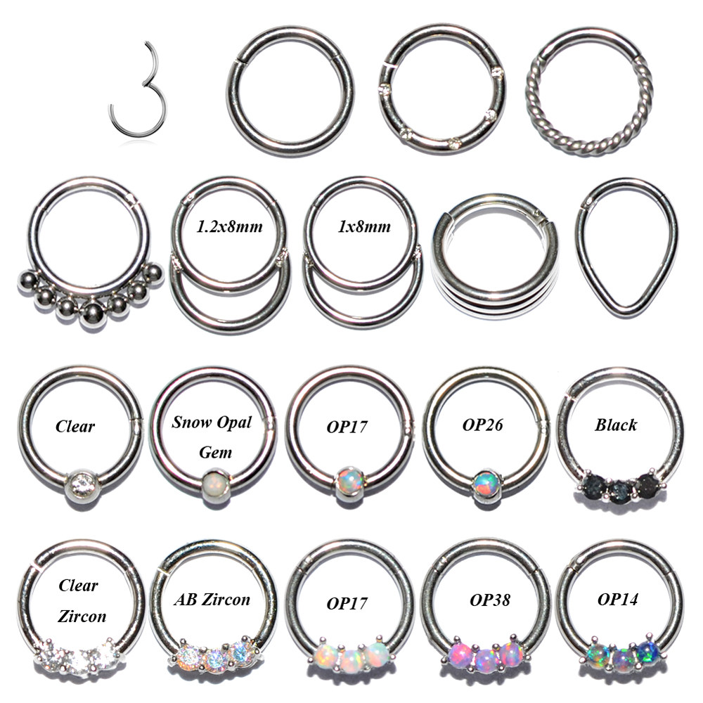 New 1PC Stainless Steel Septum Clicker Hoop Ring Nose Labret