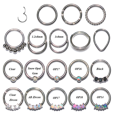 New 1PC Stainless Steel Septum Clicker Hoop Ring Nose Labret