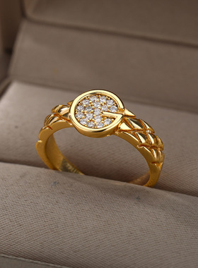 Letter G Cubic Zirconia Rings For Women Stainless Steel