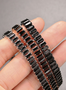 Black Crystal Tennis Bracelets for Women & Men Luxury Iced