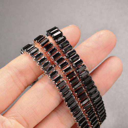 Black Crystal Tennis Bracelets for Women & Men Luxury Iced