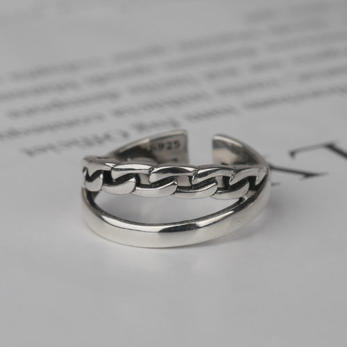 S925 sterling silver distressed retro Japanese and Korean