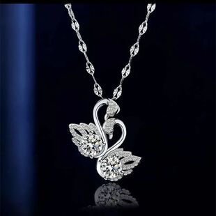 New Sterling Silver Necklace Moissanite Pendant Simple for