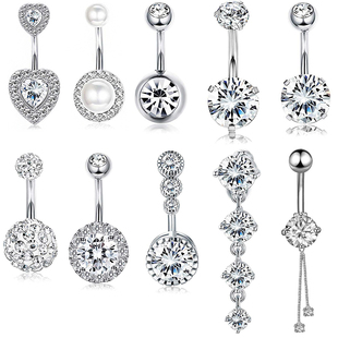 10 Styles Sexy Dangling Navel Belly Button Ring Oreja 14G