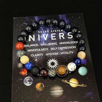 Eight Planets Solar System Bracelet Women Men Yoga Reiki