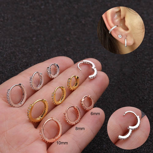 1PC Stainless Steel Septum Clicker Hoop Ring Nose Labret