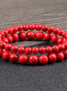 6MM 8MM 10MM Natural Stone Red Stone Prayer Beaded Bracelet