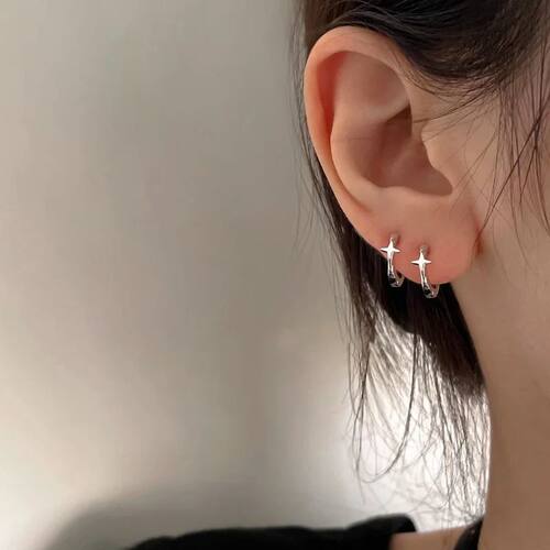 Sterling Silver Star Earring for Women Girl Personal