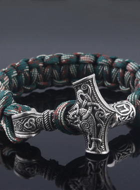 2023 Ancient Norse Men Bracelets Thor Mjolnir Hammer Parac