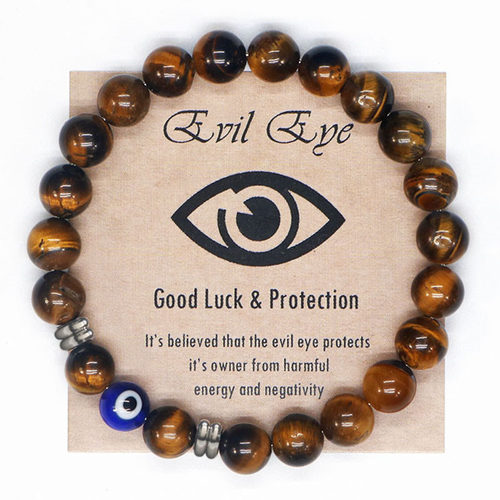 2023 Natural Tiger Eye Beaded Bracelet Men Women Turkish