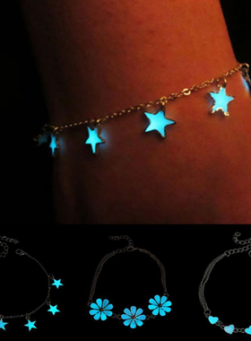 Fashion Anklets For Women Little Star Heart Flower Glow in