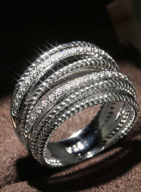 2021 New Huitan Luxury Cross Bridal Marriage Rings Special