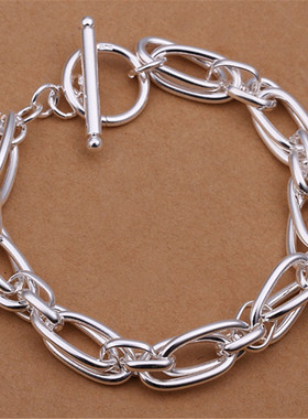Wholesale for men women chain 925 silver color bracelets