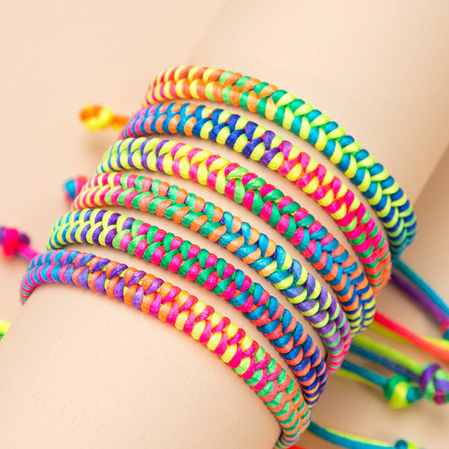 2pcs/set Handmade 7 Knots Red String Bracelet For Protection