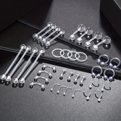 36pcs Piercing Kit Retainers Plastic Industrial Barbell