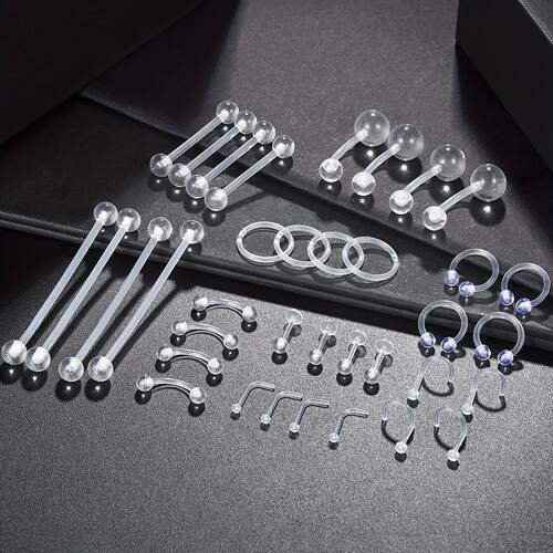 36pcs Piercing Kit Retainers Plastic Industrial Barbell