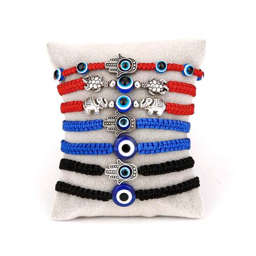 Turkish Lucky Evil Eye Bracelets For Women Handmade Braided