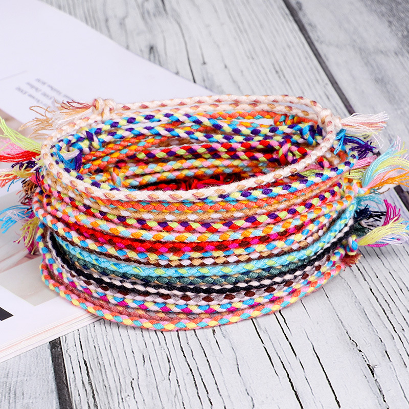 en Handmade Tassel Knots Thread Rope Bracelet Ethnic Jewelr