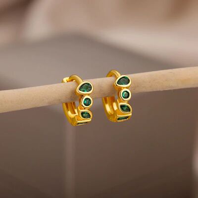 Geometric Stud Earrings For Women Stainless Steel Gold