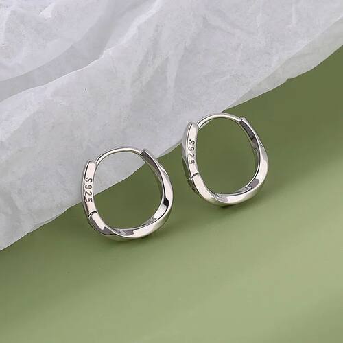 Simple Sterling Silver Round Earrings For Women Trendy