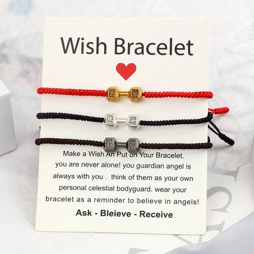 Energy Dumbbell Pendant Braided Bracelet Handmade Nylon