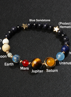 Universe Galaxy Eight Planets Bracelet Solar System