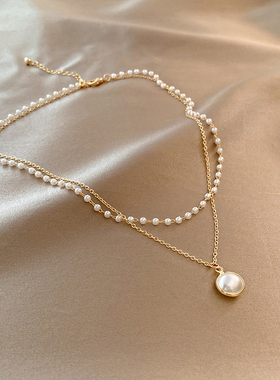 Pop Super Beautiful Pearl Double Necklace Luxury Pearl