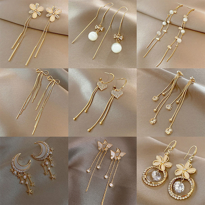 Korean Exquisite Long Tassel Earring For Women Sweet