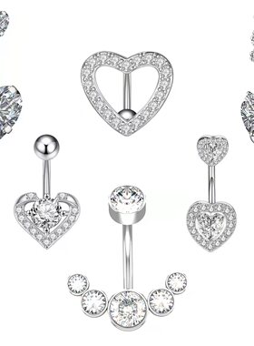 Heart Belly Button Ring Navel Piercing Ring Cooper Belly