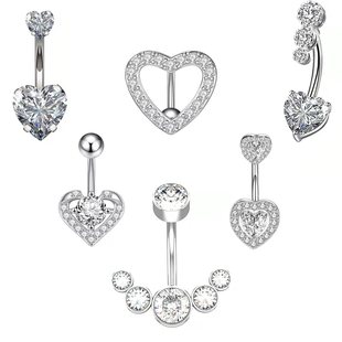 Heart Belly Button Ring Navel Piercing Ring Cooper Belly