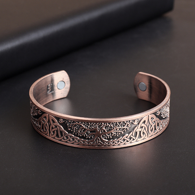Classic Bio Magnetic Copper Color Alloy Bracelet Cuff