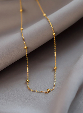 2023 Stainless Steel Gold Color Beads Necklace For Women