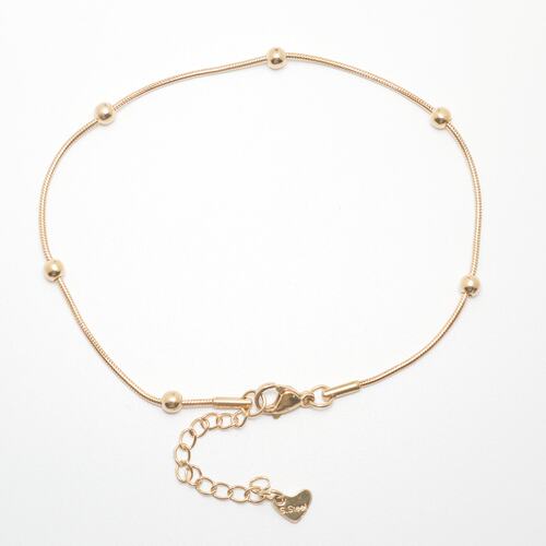 304 Stainless Steel Anklet For Women Gold Color Round Chain