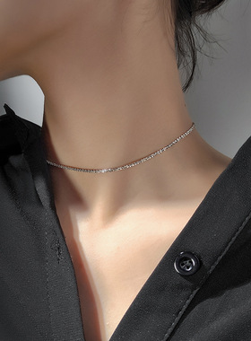 Fashion silver plated choker for women Simple short chain