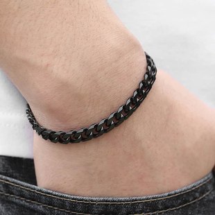 3-11mm Black Stainless Steel Bracelet for Men Women Gold