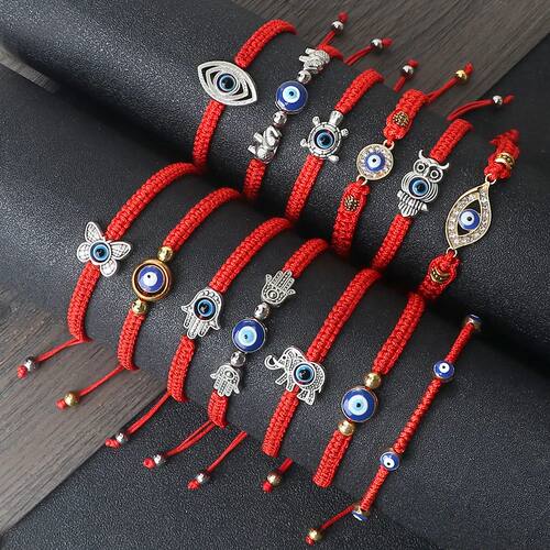 New Red Nylon Thread Evil Eye Braided Bracelet Women Men