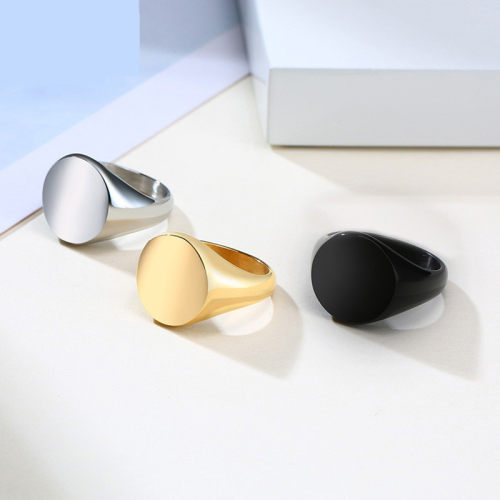 Stainless steel bare body ring ins cold and cool 18K gold ri
