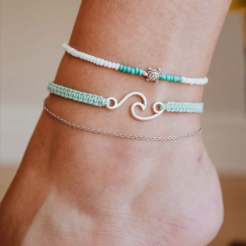 Vintage Turtle Anklets For women Summer Beach Barefoot