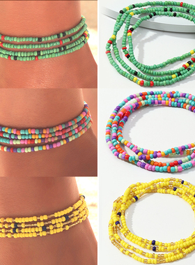 Bohemia Beads Ankle Bracelet Body Jewelry Summer Handmade