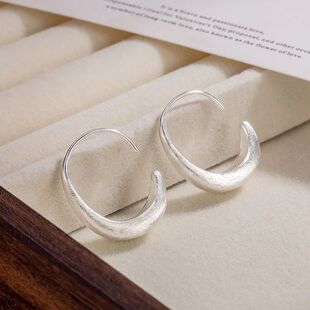 New Sterling Silver Geometric Shape Earrings Simple Charm Pe