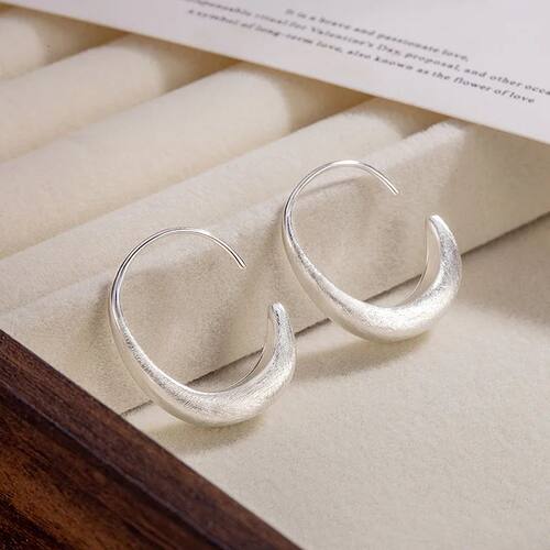 New Sterling Silver Geometric Shape Earrings Simple Charm Pe
