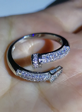 Silver Color Nail with Bling Zircon Stone for Women Wedding