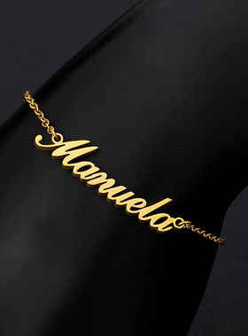 Personalized Custom Name Anklets For Women Gold Silver Colo