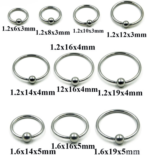 2PCS Surgical Steel Captive Bead Ring Ear Hoop Nose Ring