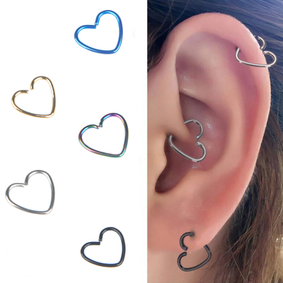 2022Body Jewelry Surgical Steel Daith Heart Cartilage Tragus