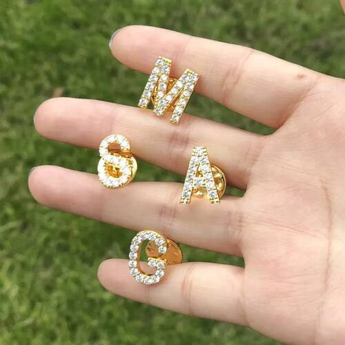 Crystal A-Z Letter Brooches for Women Initial Name Brooch