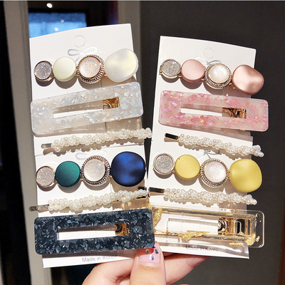 Hair Clips For Women Headband Hairpins Barrettes Pearl Geom